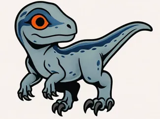 Velociraptor Baby Blue Keychain