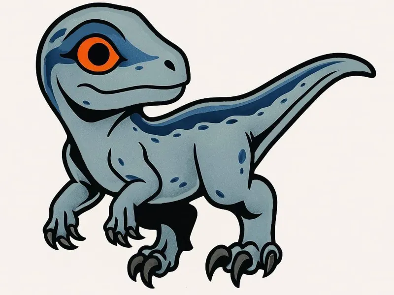 Velociraptor Baby Blue Keychain