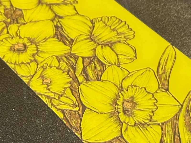 Yellow daffodils & narcissus flower bookmark