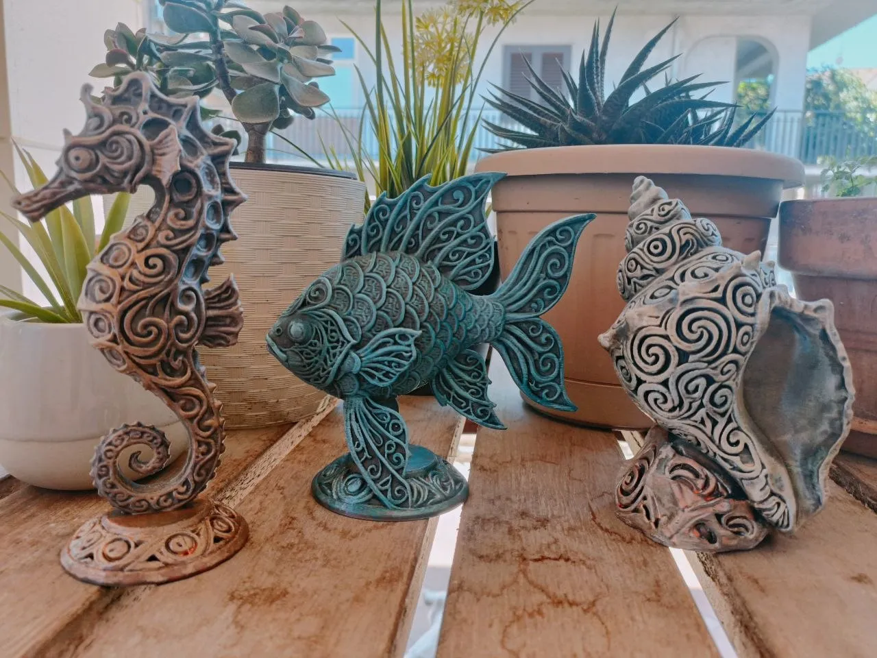 Ocean Life Decor Set | Seahorse, Shell & Fish view 3