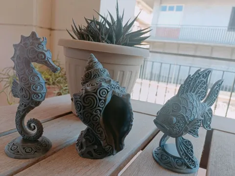 Ocean Life Decor Set | Seahorse, Shell & Fish view 2