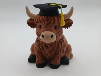 Graduation Highland Cow