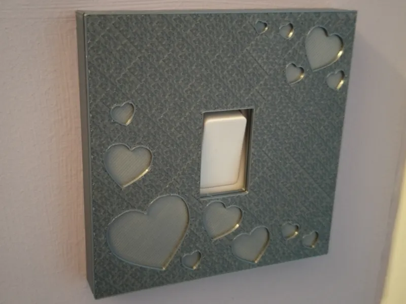 UK light switch cover plate Hearts