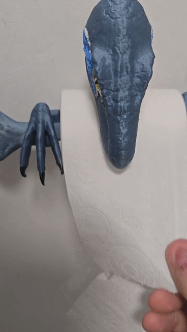 BLUE THE RAPTOR TOILET PAPER HOLDER