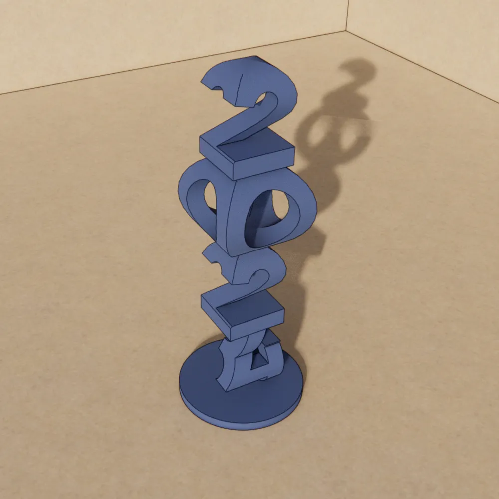 New Year Table Top Illusion by FormdbyLayers MakerWorld