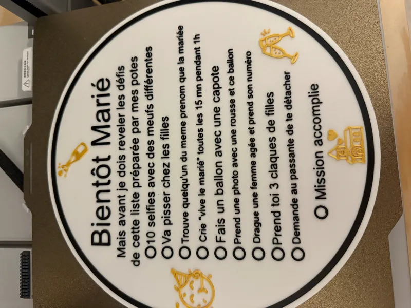 Plaque enterrement vie de garçon