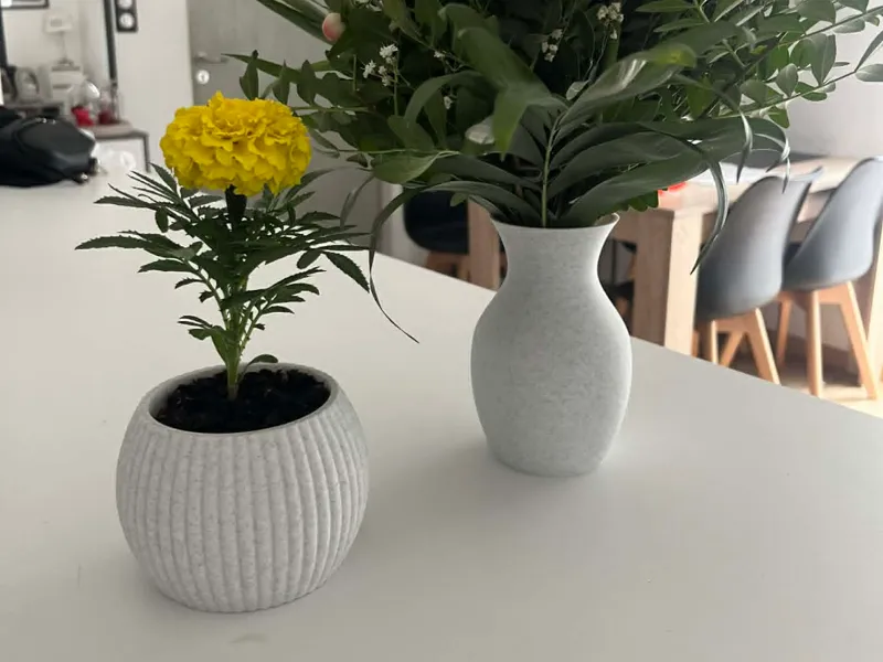 pot de fleur et vase