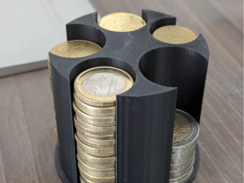 Rotating Euro Coin Storage
