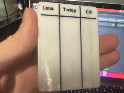 Camera lens chart
