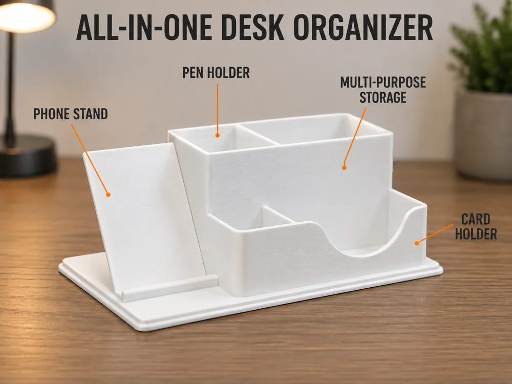 Soporte para celular: 3 in 1 Desktop Organızer - Phone Holder. Referencia del modelo original.
