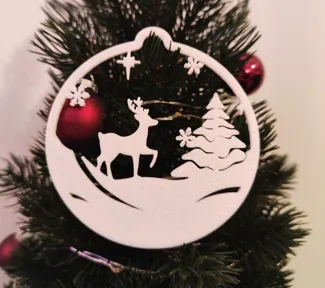 Weihnachtskugel Rentier Schneeflock Christbaum
