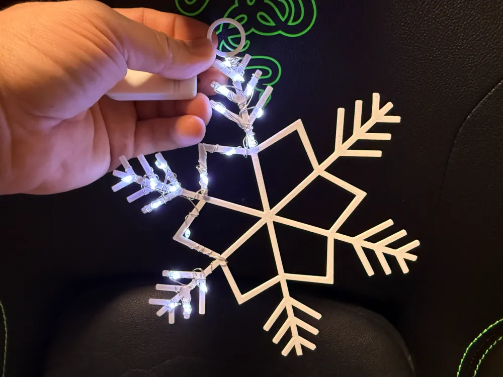 LED Snowflake Ornament - Free 3D Print Model - MakerWorld