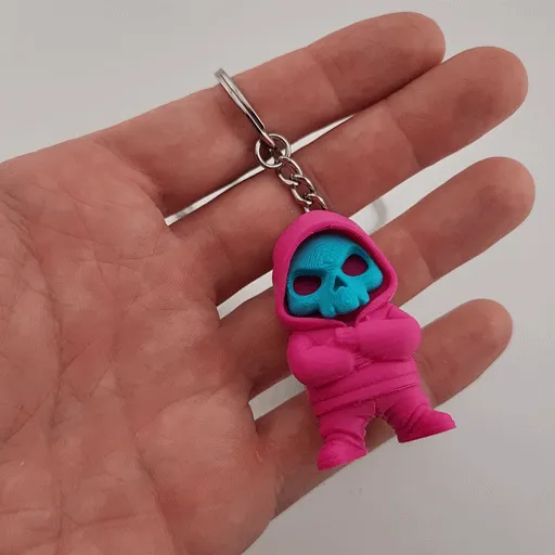 Street Skull Keychains – Action Toy Hoodie Figures view 2