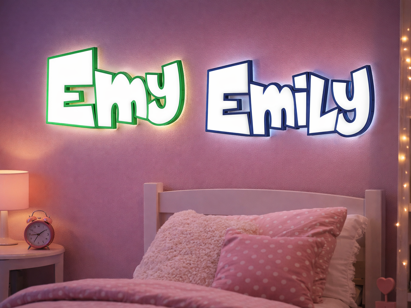 Insegna nome Led-Custom Lightbox - Emy & Emily