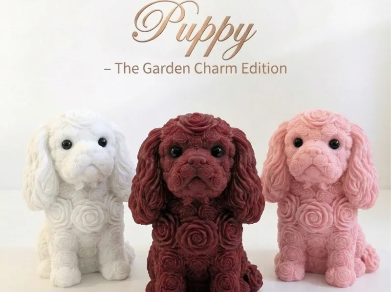 Eternal Rose Cockapoo - Romantic Dog Figurine