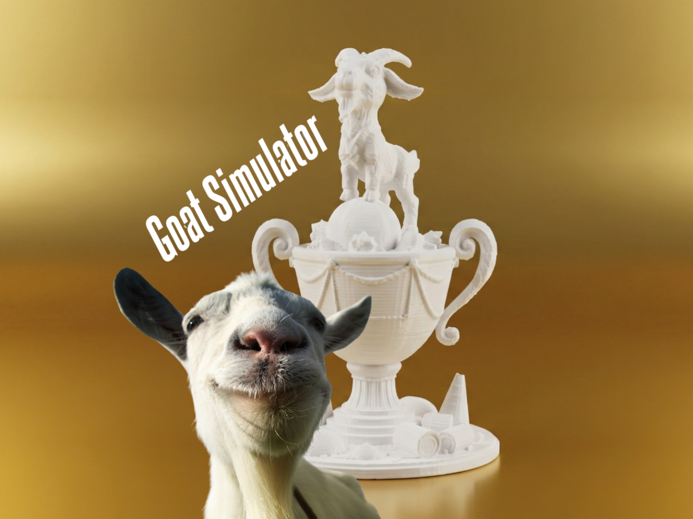 Goat Simulator Style Trophy – Funny Award Figurine