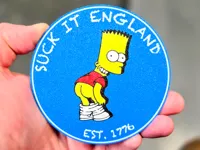 Suck it England: 0.2mm layer, 2 walls, 15% infill