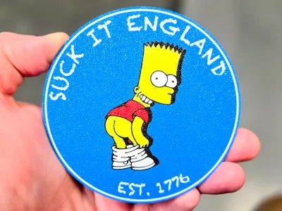 Suck it England Bart Simpson Eat my Shorts Coaster