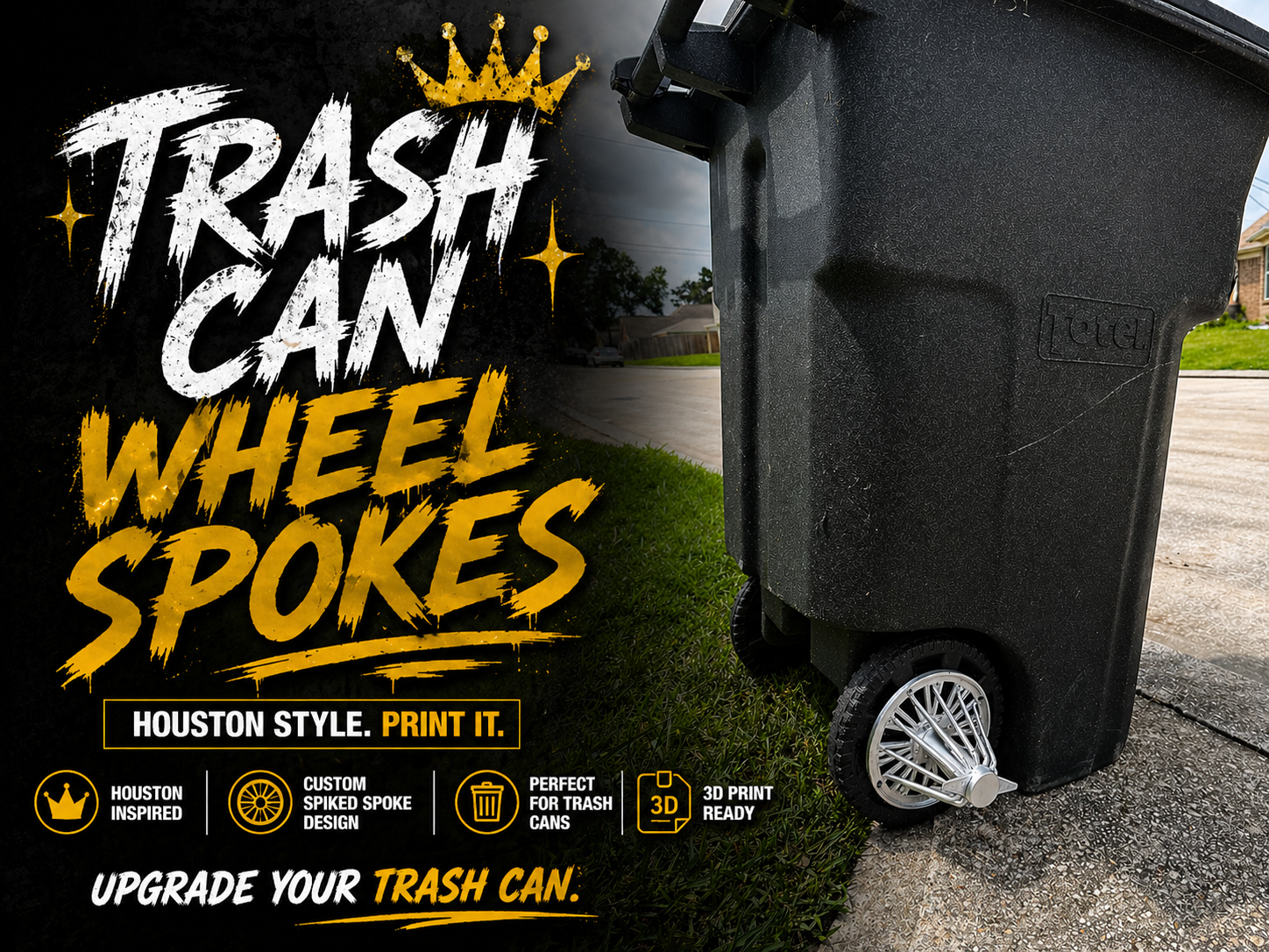 Houston Style Wheel Spokes Trash Can Rims Novelty