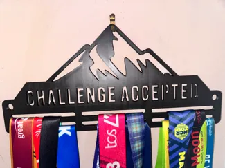 Challenge Accepted Medal Hanger Display