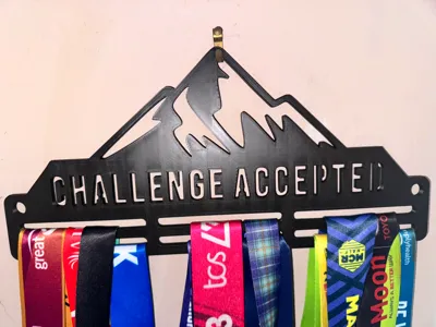 Challenge Accepted Medal Hanger Display