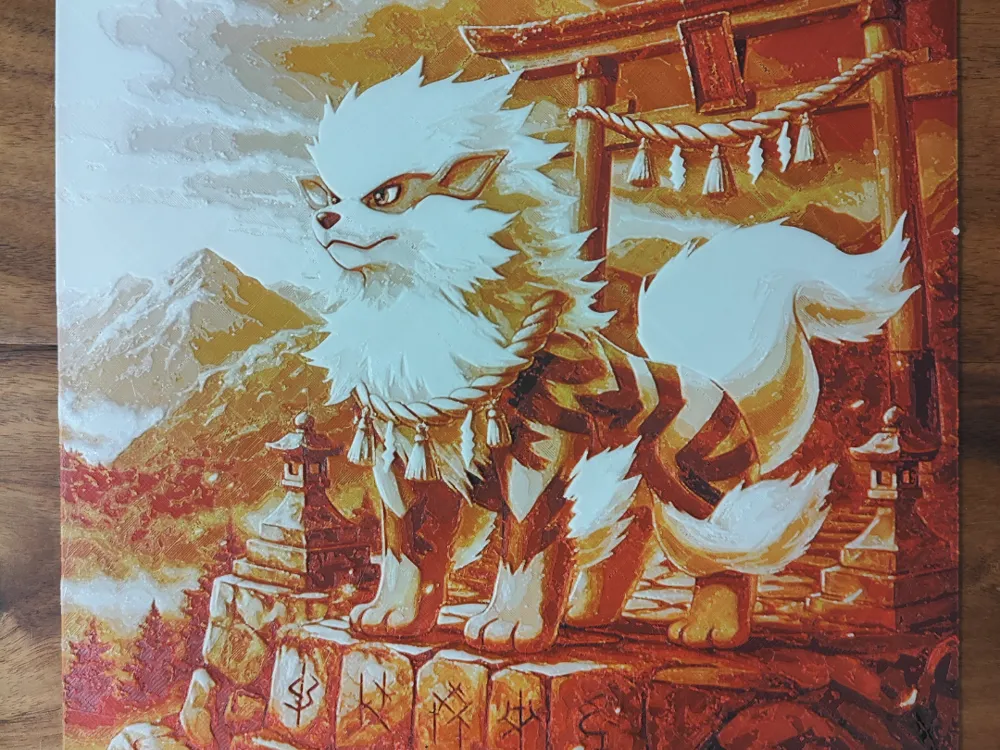 Arcanine em Estilo Nihonga HueForge por The Layer Forge MakerWorld ...