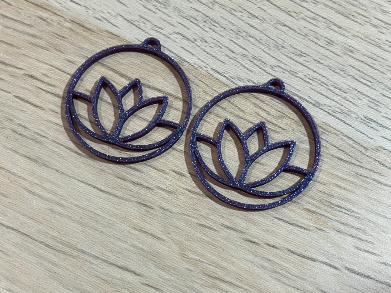 Lotus Circle Earrings view 2