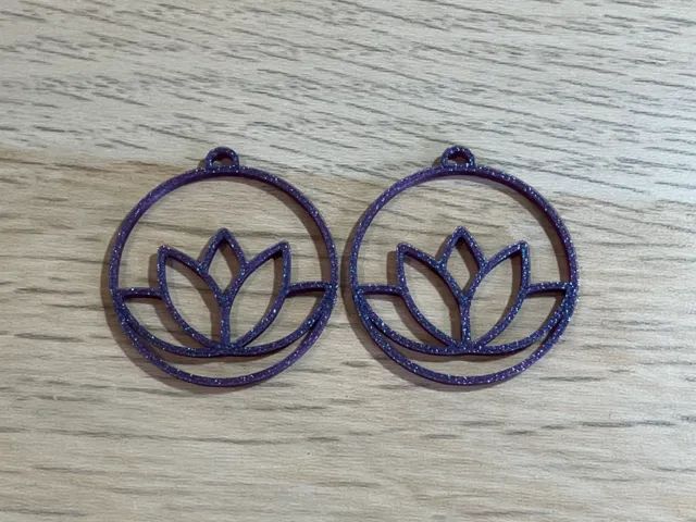 Lotus Circle Earrings