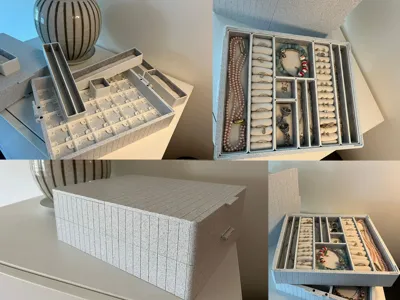 Luxurious Padded Gridfinity Jewelry Box