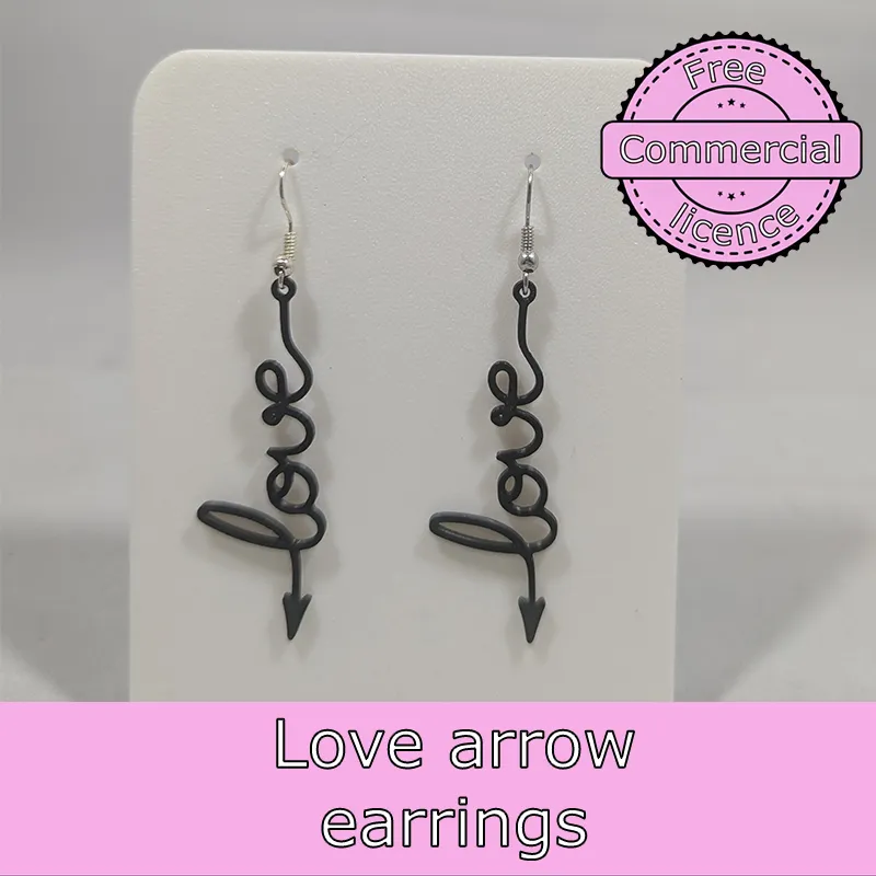 Love arrow earrings - free commercial rights view 2