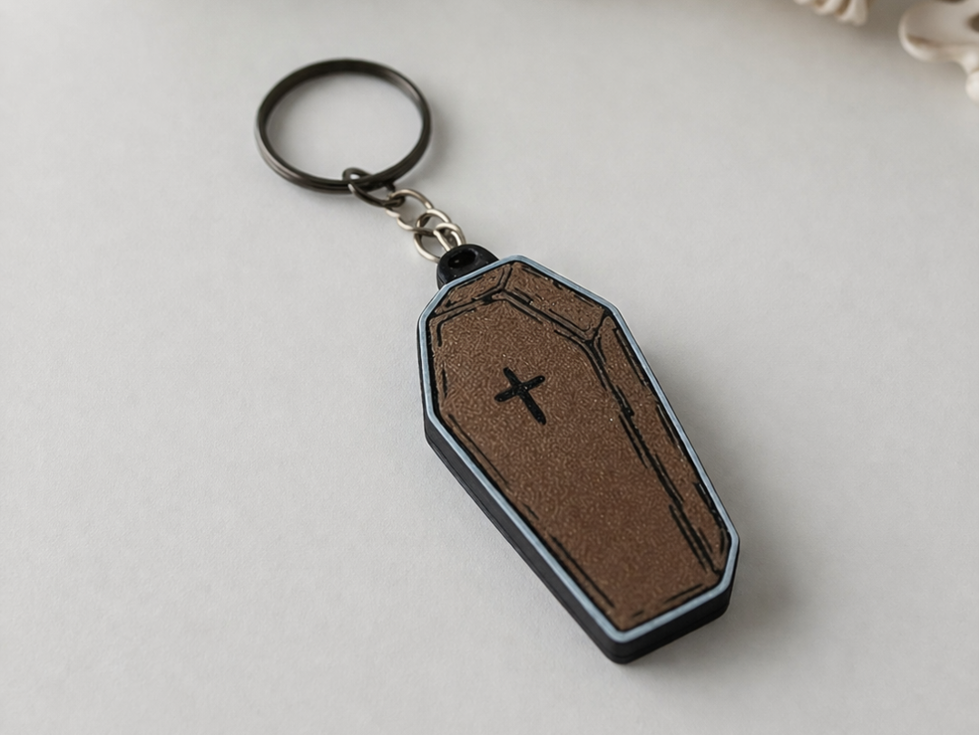 unique coffin keychain