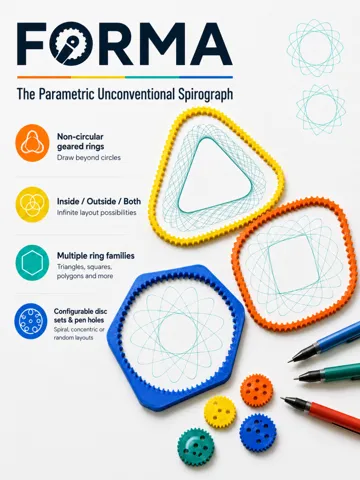 Letrero o emblema decorativo: FORMA - Parametric Unconventional Spirograph — vista de referencia 2