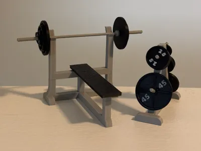 Mini Bench Press & Weight Rack