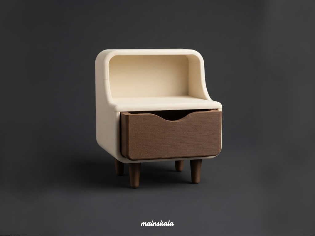 1:12 Doll House Miniature Retro Bedside Table 