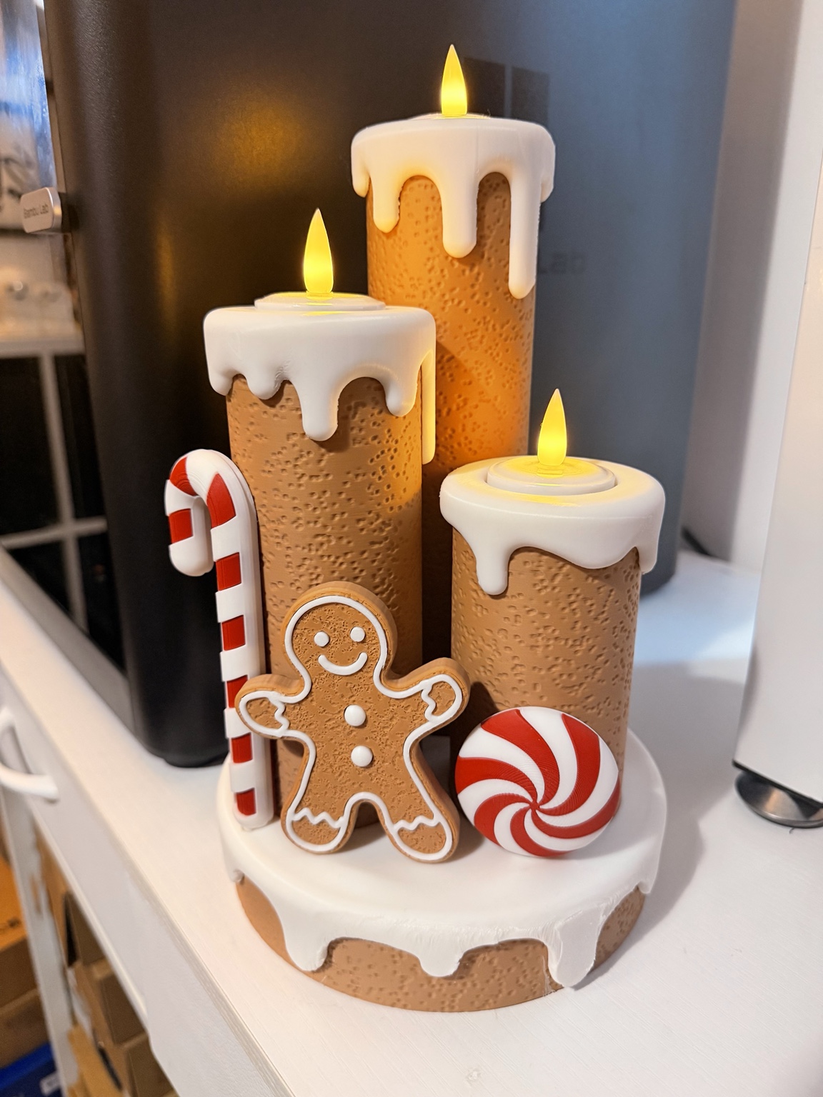 Gingerbread Christmas Candle | LED Tealight Holder - Free 3D Print ...