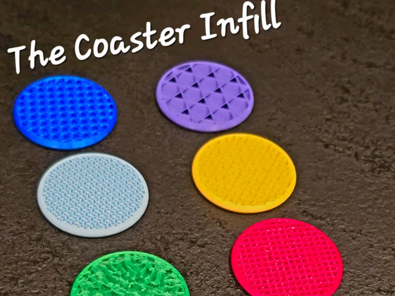Set 8 Sottobicchieri Effetto Infill 3D Colorato