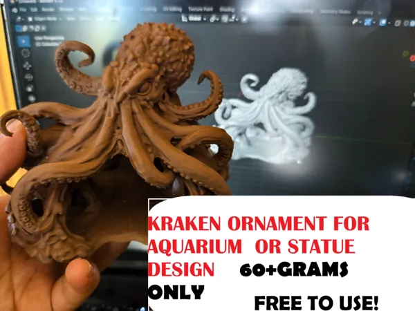 Ornement kraken pour aquarium