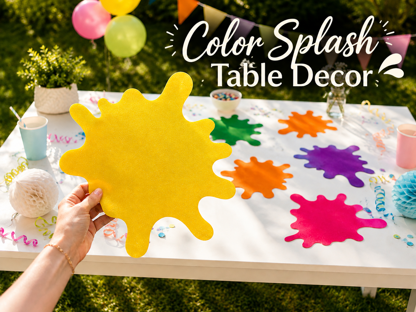 Color Splash Table Decor - Fun Party Decorations - 1