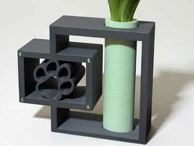 Frame Vase with Paw -Detail - modern Decor