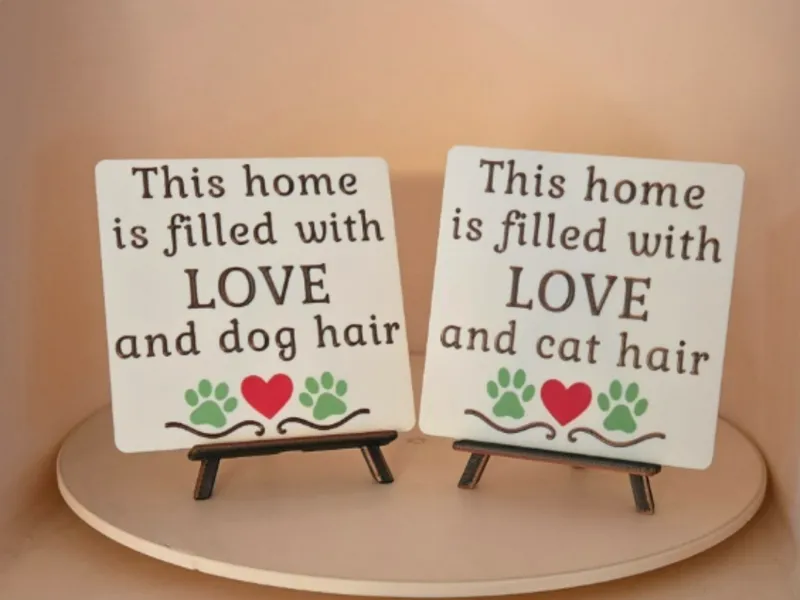 Love and Dog or Cat Hair Plaques