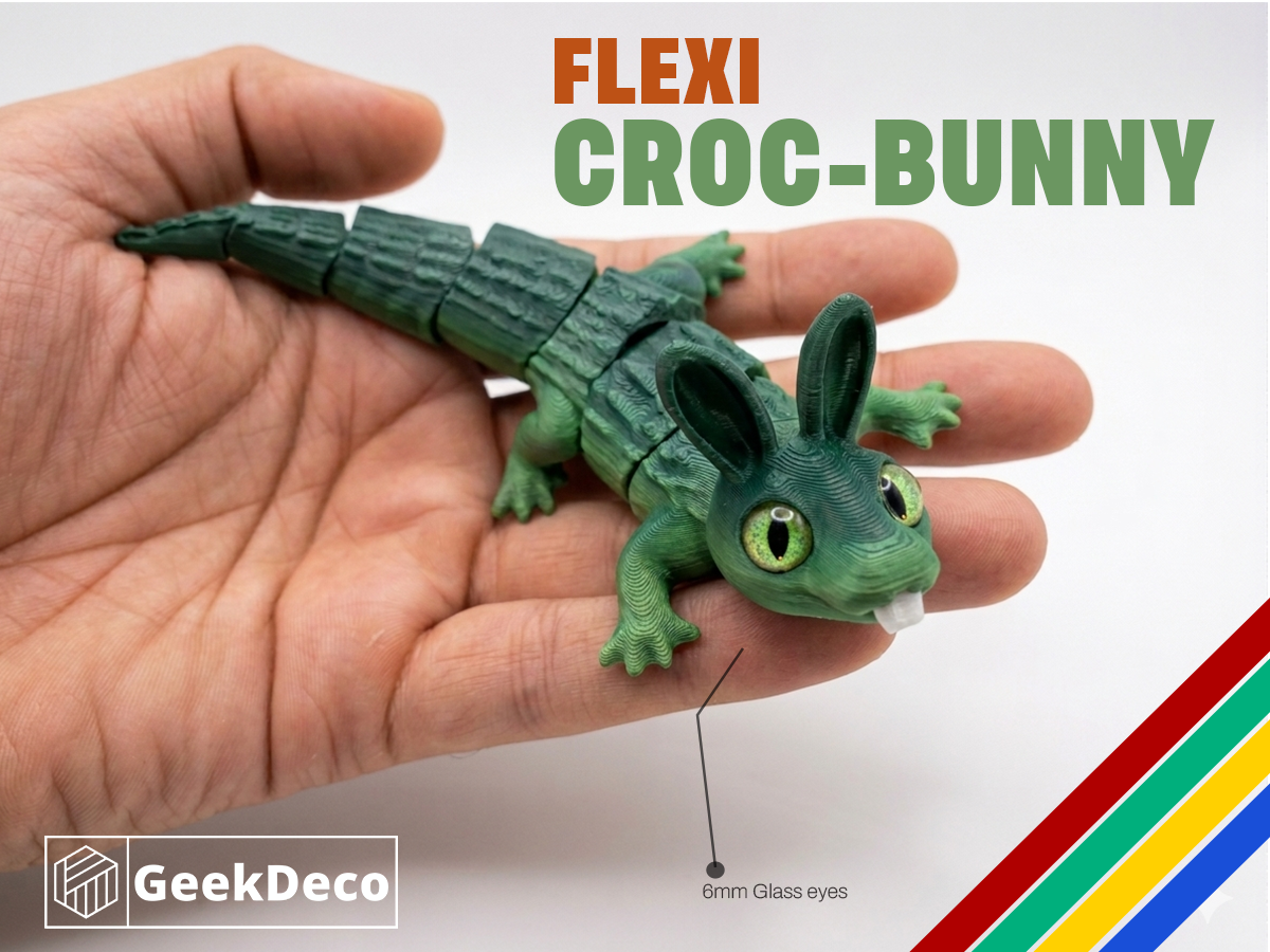 Flexi Crocodile  Bunny - Articulated Animal Toy