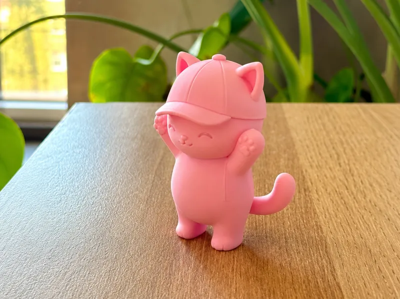 Baseball Cap Cat - chibi cute kitty