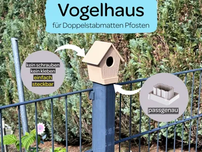 Birdhouse for Double-rod Mat Posts | Pluggable