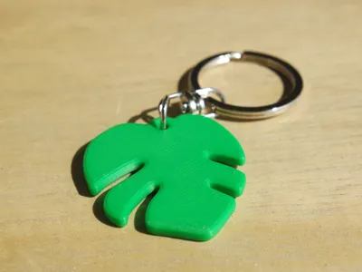 Monstera keychain simplistic plant keyring