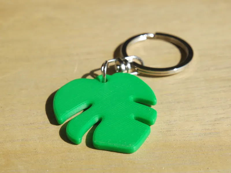 Monstera keychain simplistic plant keyring
