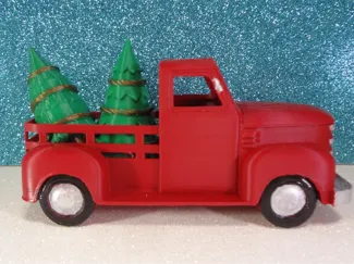 Red Tree Farm Truck With 2 Trees Ready to Go!