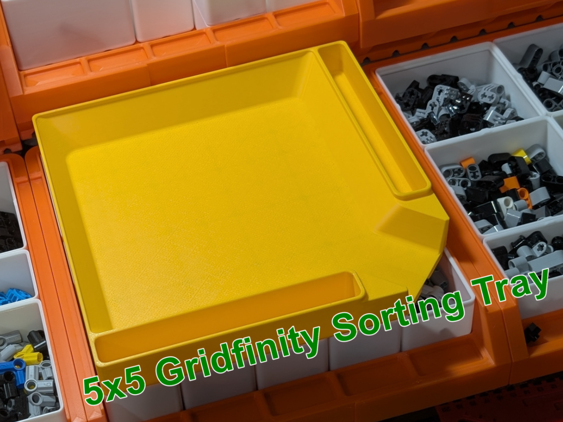 5x5 Gridfinity Sorting Tray with funnel 2 models