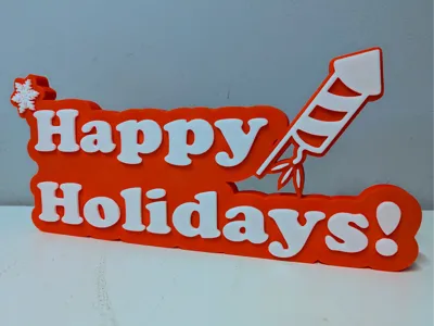 Happy Holidays sign.