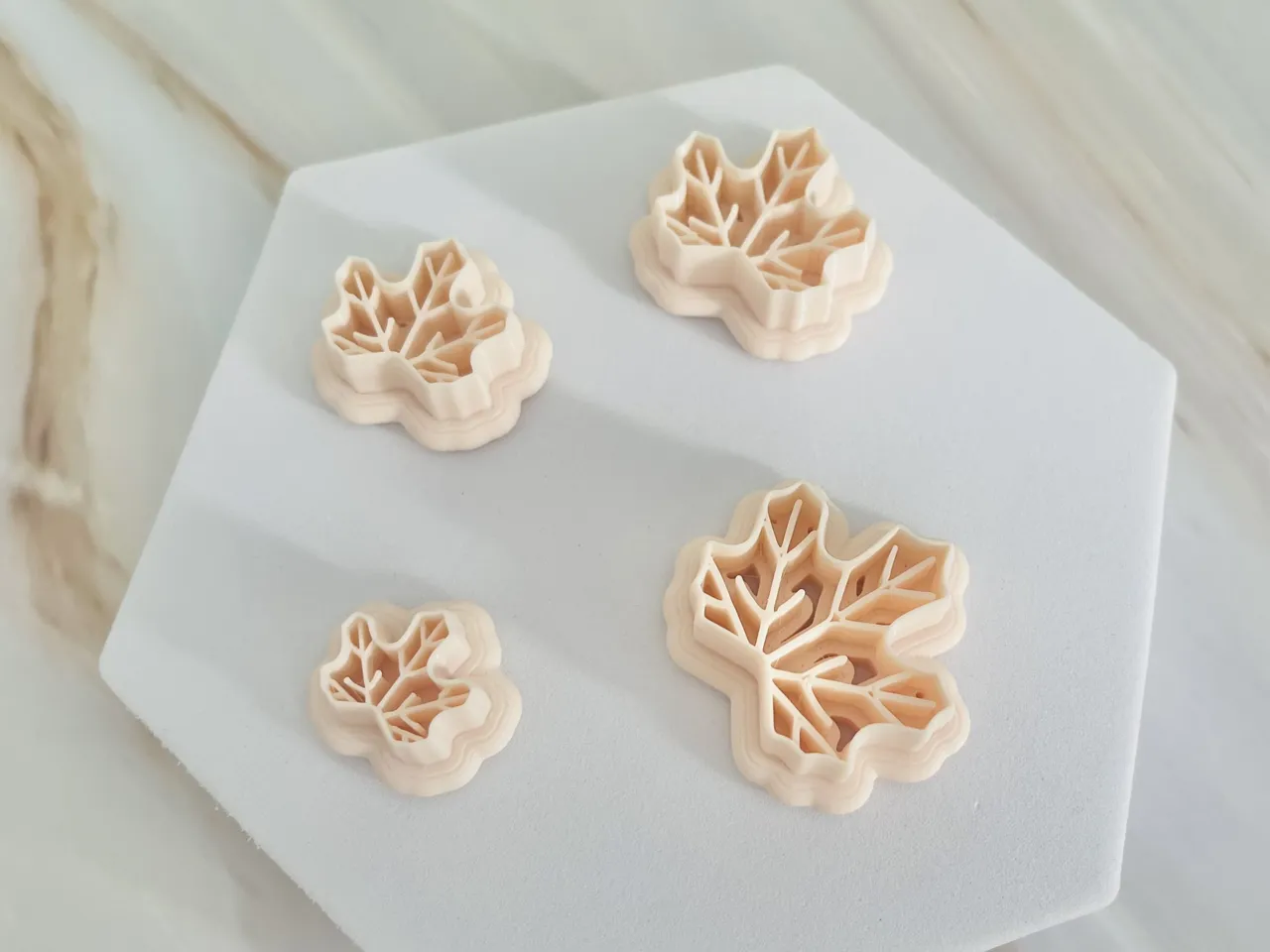 Autumn Leaf Polymer Clay Earrings Cutter view 2