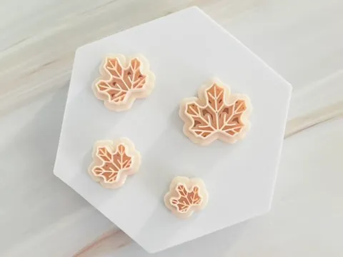Autumn Leaf Polymer Clay Earrings Cutter